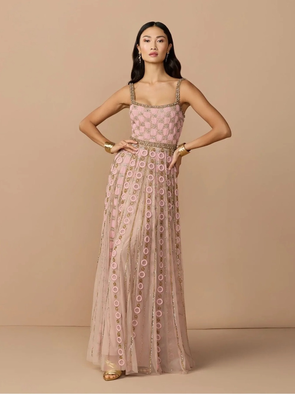Mac Duggal 10106 Pink Sleeveless Embellished A-line Gown Size 6 NWT